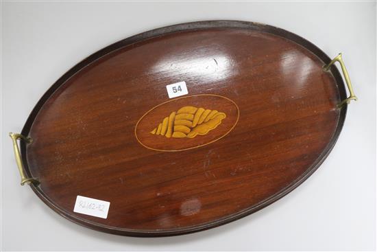 An Edwardian inlaid tray